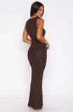 At Dusk Knit Maxi Dress Espresso