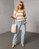 Mariko Fuzzy Knit Striped Sweater