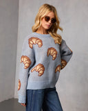 Freshly Baked Croissant Graphic Novelty Sweater