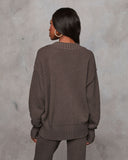 Find The Calm Front Button Textured Knit Cardigan
