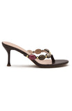 Nina Beaded Mules Chocolate