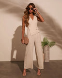 Gentle Getaway Vested Linen Jumpsuit
