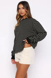 Touchdown Long Sleeve Tee Black Stripe