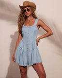 Abigail Tiered Chambray Romper