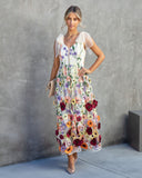 Wish Upon A Dream Floral Applique Midi Dress