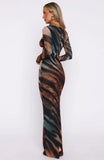 Let Me Think Long Sleeve Maxi Dress Opal Surge