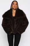 Dirty Martini Faux Fur Jacket Chocolate