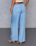 Bennita Waist Tie Chambray Pants