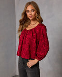 Cool Bloom Floral Jacquard Blouse