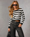 Milara Striped Tonal Sequin Top