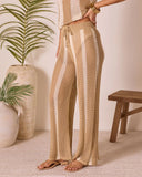 Poolside Daydream Striped Crochet Cover Up Pants