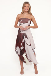Doreen Midi Dress Brown Floral