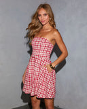 Melba Belted Tweed Plaid Mini Dress