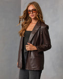 Midnight Chai Textured Leather Blazer