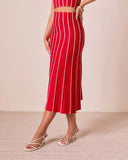 Ashlin Contrast Striped Maxi Skirt