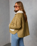 Glazed Mornings Sherpa Trim Quilted Puffer Jacket
