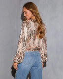 Angelena Metallic Sequin Top