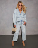 Lisbon Relaxed Plunging Neckline Denim Top