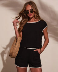 Edie Contrast Linen Top
