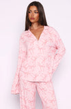 Pillow Talk Printed Long Sleeve Pyjama Set Posy Bow