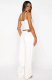 Clarissa Low Rise Wide Leg Jeans Off White