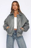 Burning For You Bomber Jacket Khaki