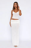Stand And Stare Knit Maxi Skirt White