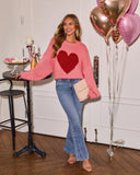 Romantic Intentions Heart Knit Sweater