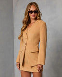 Cider Glow Brushed Collarless Jacket