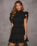 Serving Up Lurex Mockneck Mini Dress