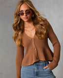 Stewart Peplum Button Front Sweater