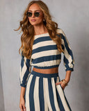Sorina Striped Short Sleeve Top