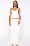 Clarissa Low Rise Wide Leg Jeans Off White