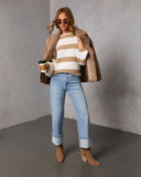 Claudeen Fuzzy Knit Striped Sweater