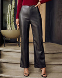 Hearthlight Leather Straight Leg Pants