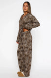 Pillow Talk Printed Long Sleeve Pyjama Set Leopard