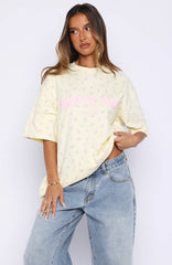 Offstage Printed Oversized Tee Lemon Ditsy