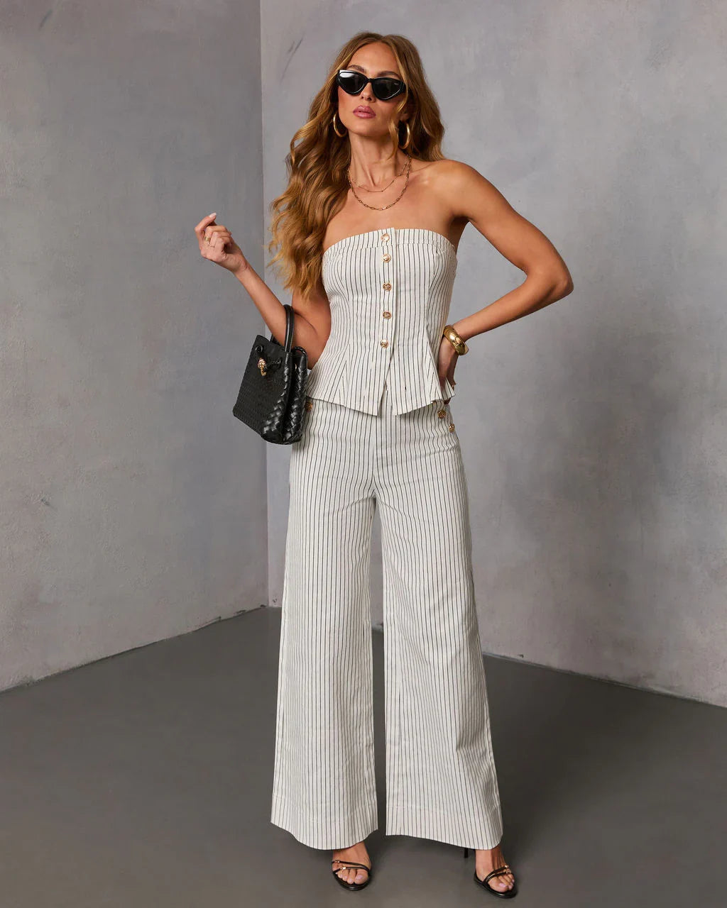Light Touch Pinstripe Wide Leg Pants