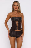 The Lime Light Beaded Bustier Chocolate