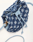 Jolena Checkered Denim Crossbody Bag