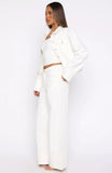 Charlotte Mid Rise Wide Leg Jeans Off White