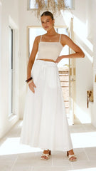 Avery Wide Leg Pants White