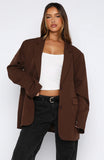 Catch Me Now Oversized Blazer Chocolate