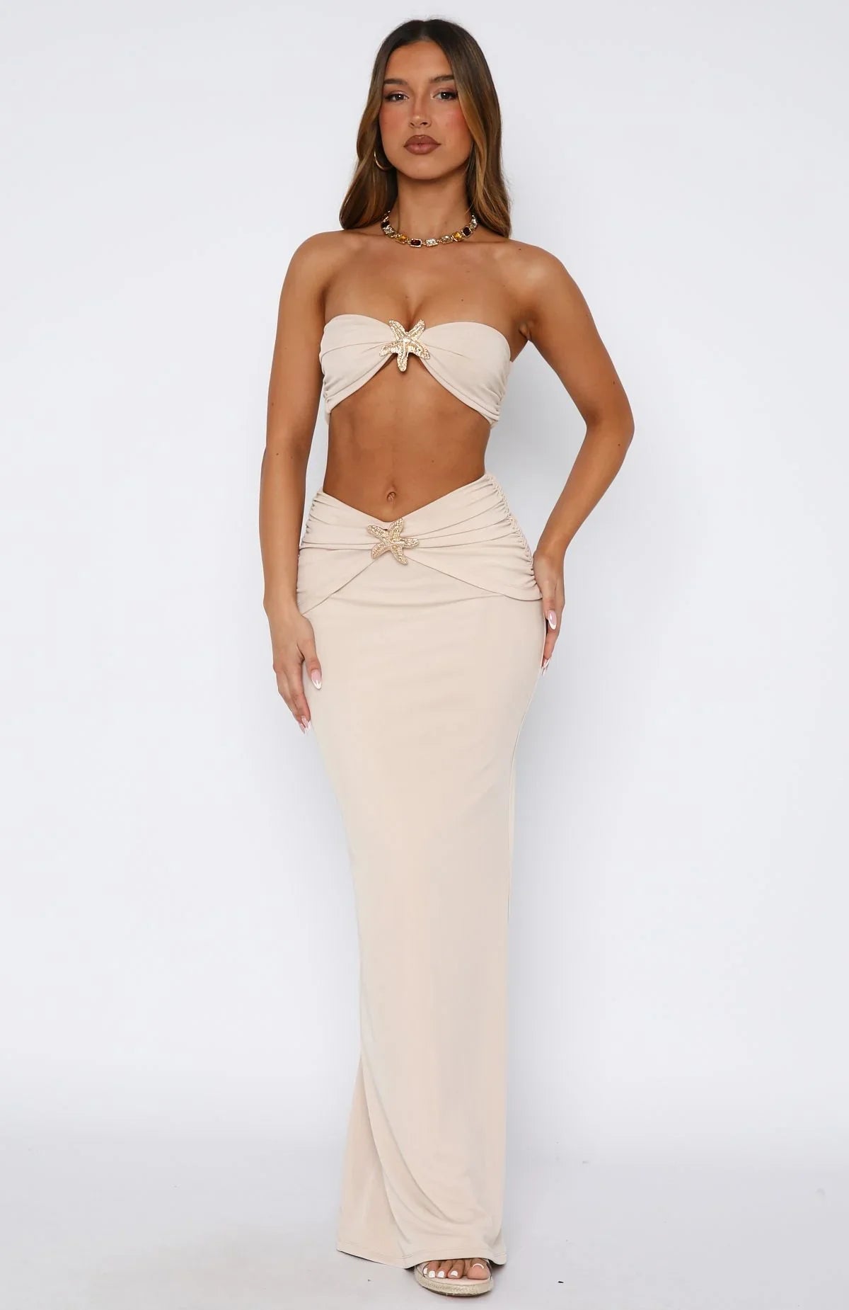 Lil Mermaid Maxi Skirt Latte