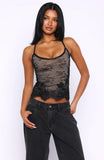 You Came Back Lace Top Black