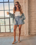 Christen Rigid High Waisted Denim Shorts