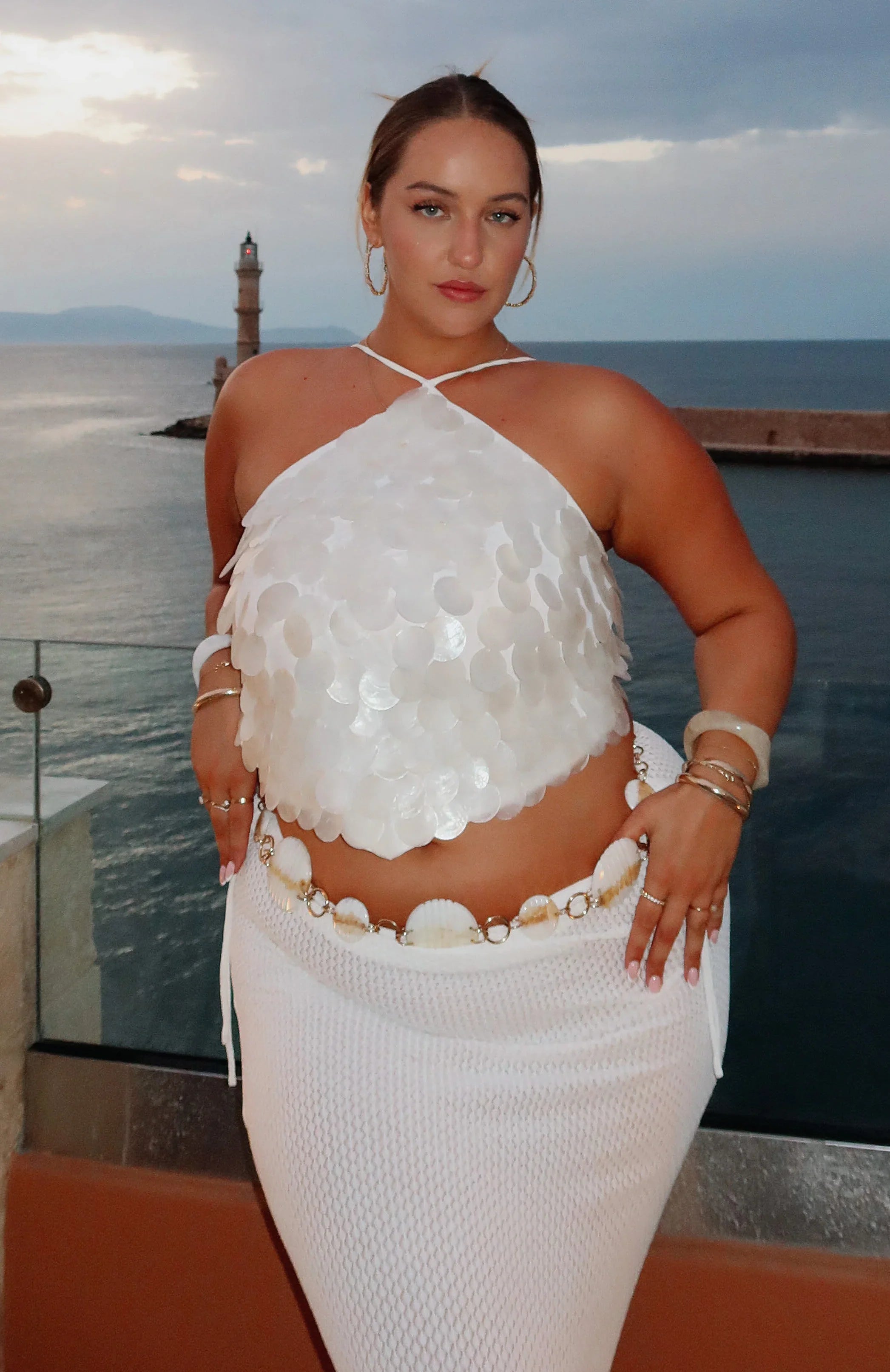 Athens Aura Shell Top White