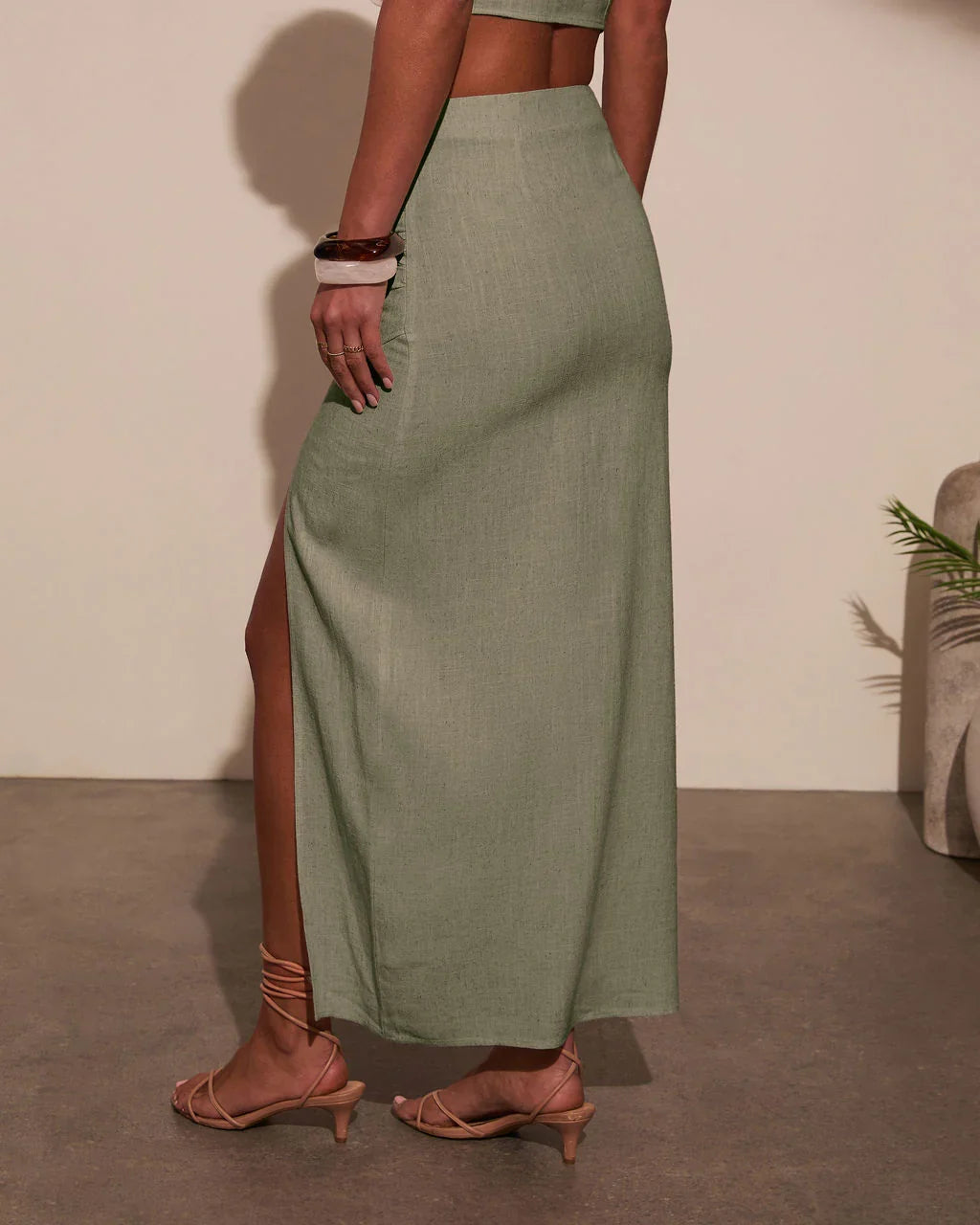 Emiliana Wrap Linen Maxi Skirt