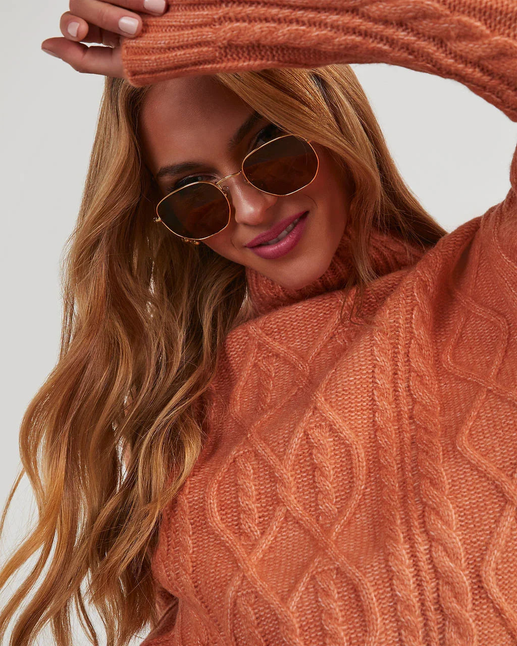 Sheila Cable Knit Turtleneck Sweater