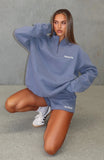 Core Classic Zip Front Sweater Ocean